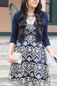 Dresses You Can Wear To A Fancy Cocktail Holiday Party Dresses Navy And Gold Dress Dress With Cardigan