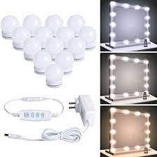 Or, you can select a vanity mirror with lights for a perfectly paired combination. Buy Hollywood Led Vanity Lights Strip Kit With 14 Dimmable Light Bulbs For Full Body Length Makeup Mirror Wall Mirror Plug In Vanity Mirror Lights With Power Supply 3 Color Modes Mirror