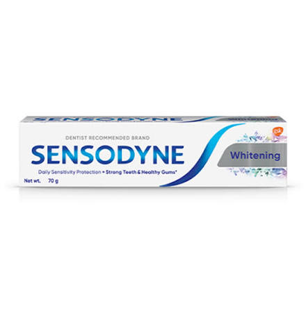 Whiten teeth with Sensodyne Whitening Toothpaste 70G