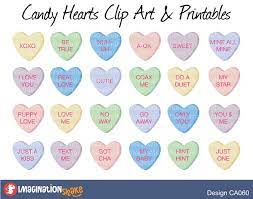 Candy Hearts Valentine S Day Clip Art Printables Set Love Hearts Valentine S Day Classroom Wall Decorations C Clip Art Heart Candy Classroom Wall Decor