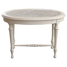 White Cane Top Side Table Painted Table Wood Furniture Furniture