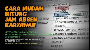 Cara Menghitung Jam Absensi Karyawan Berbasis Excel Youtube