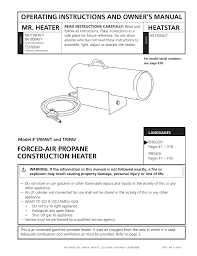 Mr Heater 170favt Operating Instructions Manualzz Com