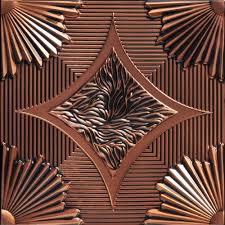 ← cleansing faux tin ceiling tiles. From Plain To Beautiful In Hours Sunset Boulevard 2 Ft X 2 Ft Nail Up Pvc Ceiling Tile In Antique Copper 201ac 24x24 The Home Depot Faux Tin Ceiling Faux Tin Ceiling