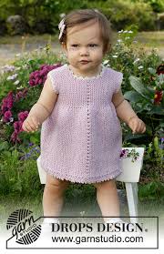 Grafting with knitting on the needles: Enchanted Time Dress Drops Baby Children 38 3 Free Knitting Patterns By Drops Design