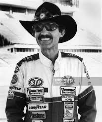 American Nascar Driver Richard Petty Wears A Cowboy Hat And Richard Petty Nascar Racing Suit