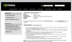Ageia Physx Download Software For Improving The Performance Of Nvidia Graphic Cards
