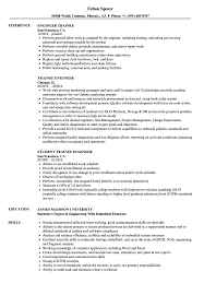 Trainee Engineer Resume Samples | Velvet Jobs