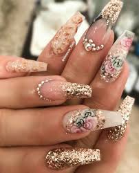 See more ideas about nail art, gel nails, pretty nails. Elegant Rhinestone Nail Design That Is Fashionable Coffinnailsrhinestones Coffinnails Fancy Nails Nail Designs Pretty Nails