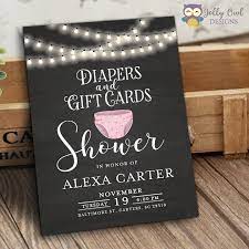 Diaper And Gift Cards Shower Invitation Diaper Party Invitations Invitations Baby Shower Invitations