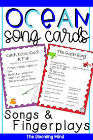 Ocean Themed Song Cards In 2020 Ocean Activities Ocean Preschool Songs