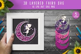 Download Crescent Moon And Fairy Svg 3d Layered Graphic By Allmostudio Creative Fabrica