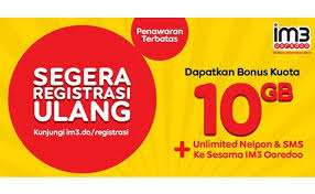 Registrasi ulang bagi pelanggan lama indosat dapat dilakukan dengan mengirim sms dengan format ulang#nomor nik# sementara itu, bagi pelanggan aktif/lama, akan diminta memasukkan kode rahasia yang akan dikirim via sms. Cara Daftar Dan Aktivasi Paket Internet Indosat