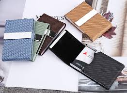 Pure wool felt card case in orange and sky blue for square business cards. Buy Business Card Holder Metal Business Card Case Pocket Card Holder For Women Men Professional Pu Leather Business Card Holders Name Card Holder Purse Card Case With Magnetic Closure Black Xbz Online