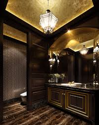 Luxurious Dark Bathroom With Marble Floor Brown Bathroom Decor Black Bathroom Decor Bathroom Decor Luxury