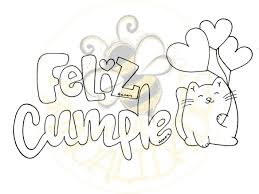 Molde Feliz Cumple Gatito Para Imprimir In 2020 Lettering Clip Art Art
