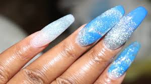 These nails by next top nail artist sarah elmaz were inspired by the iconic hollywood sign and will. Watch Me Work Blue Coffin Acrylic Nails Msjaniece Youtube
