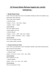 Berikut ini materi pelajaran bahasa inggris mengenai tipe kalimat dalam bahasa inggris yang dibahas secara lengkap. 16 Tensis Bahasa Inggris Grammatical Tense Perfect Grammar