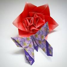 Origami Peony Flower With Lafosse Butterfly Folded By Majomajo Origami Flowers Origami Peony Flower