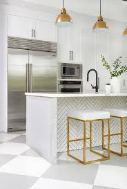 herringbone backsplash island back