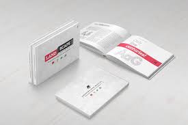 Landscape Book Mock Up Set Book Design Print Templates Postcard Mockup