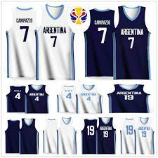 El alma argentina), and it is controlled by the argentine basketball federation. 2021 2019 World Cup Argentina Team Basketball Jersey 12 Marcos Delia 3 Luca Vildoza 9 Nicolas Brussino 10 Maximo Fjellerup 5 Manu Ginobili Shirt From Fans Edge 12 34 Dhgate Com