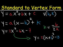 Standard Form To Vertex Form Without Completing The Square Method Algebra 2 Youtube