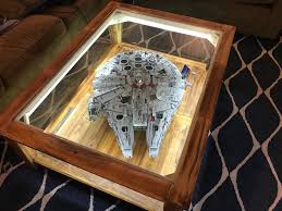 I Find And Repurpose Old Coffee Tables And Turn Them Into Cool Led Lit Displays This One Holds The Large Mil Star Wars Decor Star Wars Basement Star Wars Room