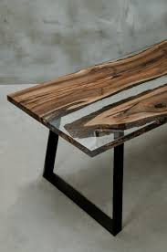 Custom Epoxy Table Made Of Two Walnut Slabs Crystal Transparent Uv Resin Table Live Egde Table For Modern Living Room Industrial Table Resin And Wood Diy Resin Table Wood Table Design