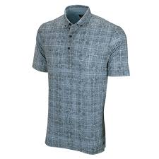 Polos Mens Plaid Performance Golf Shirt With Button Down