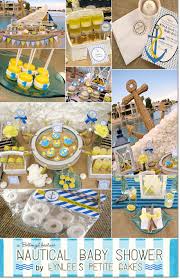 The candy store at the mall has little gummy whales! Nautical Baby Shower In Blue And Yellow