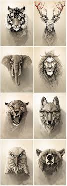 Wolf And Bear Designs For Possible Shoulder Pieces Wild Animals Metal Posters Collection By Rafapasta Cg Anima Animal Tattoos Elephant Tattoos Animal Tattoo
