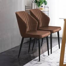 Dine like a king with these stylish, comfortable & upholstered kitchen chair at alibaba.com. 2x Retro Brown Grey Dining Chairs Faux Leather Kitchen Dining Room Metal Leg Ebay Dining Chairs Uk Dining Chairs Gray Dining Chairs