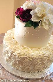 Design W 0627 Butter Cream Wedding Cake 12 Quot 8 Quot Serves 75 Rose Butter Cream Cream Wedding Cakes Birthday Cake With Flowers Simple Wedding Cake