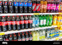 Pepsi Coke Cola Products Supermarket Display Stand 7up Dr Pepper Lemonade Carbonated Supermarkets Displays Uk England Gb Stock Photo Alamy