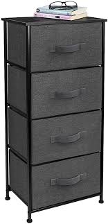 This freestanding chest of drawers has plenty of space for storing folded clothing, bedding, and more. Amazon Com Sorbus Dresser With 4 Drawers Tall Storage Tower Unit Organizer For Bedroom Hallway Closet College Dorm Chest Drawer For Clothes Steel Frame Wood Top Easy Pull Fabric Bins Black Charcoal
