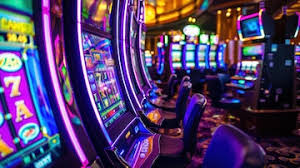 Slot machines in a Las Vegas casino with players pulling levers and  pressing buttons | Premium AI-generated image