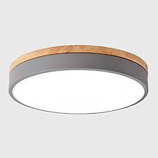 Dimmbare deckenlampen & kronleuchter für die küche. Modern Rund Deckenlampe Led Dimmbar Mit Ferbedienung Aus Grau Metall Und Holz 24w Led De Deckenlampe Schlafzimmer Lampen Wohnzimmer Niedrigen Deckenbeleuchtung