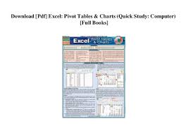 Download Pdf Excel Pivot Tables Charts Quick Study