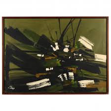 Etta Benjamin Cien (American, 1924-2009), Abstract Composition in Green  (Lot 2112