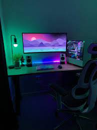 New Chair Speakers Amp Floating Monitor O Gaming Room Setup Room Setup Gaming Desk Setup