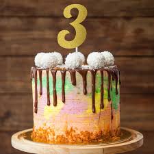 Wer sich auf den genuss des kuchens einlässt, dem muss folgende nebenwirkung bewusst sein: Glitzer Kuchen Oder Deko Stecker Zahl 3 Gold