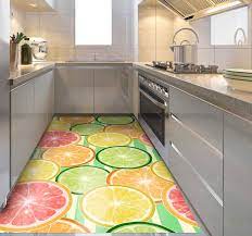 Kitchen floor tiles design pictures. Citrus Fruits Pattern Kitchen Floor Tiles Tenstickers