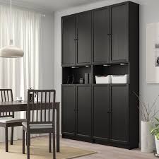 Billy Oxberg Bookcase Height Extension Doors Black Brown 63x11 3 4x93 1 4 Ikea Billy Oxberg Bucherregal Regal