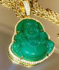 Green buddha gold pendant necklace. 2021 18k Gold Plated Finish Green Jade Lab Simulated Diamonds Laughing Buddha Iced Out Pendant Necklace Cz Jewelry From Chrisl 19 1 Dhgate Com