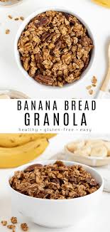 Banana Bread Granola Recipe In 2020 Vegan Snack Recipes Banana Bread Granola Gluten Free Recipes For Breakfast