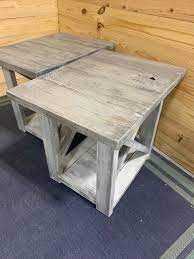 Shop our best selection of distressed finish coffee tables to reflect your style and inspire your home. Long Rustic Farmhouse End Tables Gray White Wash Top With A Etsy Farmhouse End Tables Rustic End Tables Distressed Coffee Table