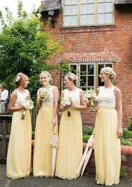 A Line Round Neck Floor Length Daffodil Bridesmaid Dress Simple Bridesmaid Dresses Modest Bridesmaid Dresses Yellow Bridesmaid Dresses