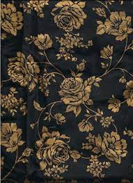 Printed pattern velour velvet upholstery curtain fabric. Black And Gold Floral Print Fabric 2 Yards 100 Cotton Y0129 Floral Print Fabric Floral Prints Textile Prints