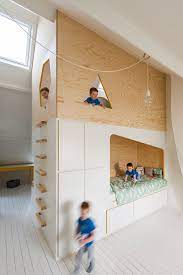 Bespoke Brilliance Twin Bed Wall In Kids Room With Loft Play Zone